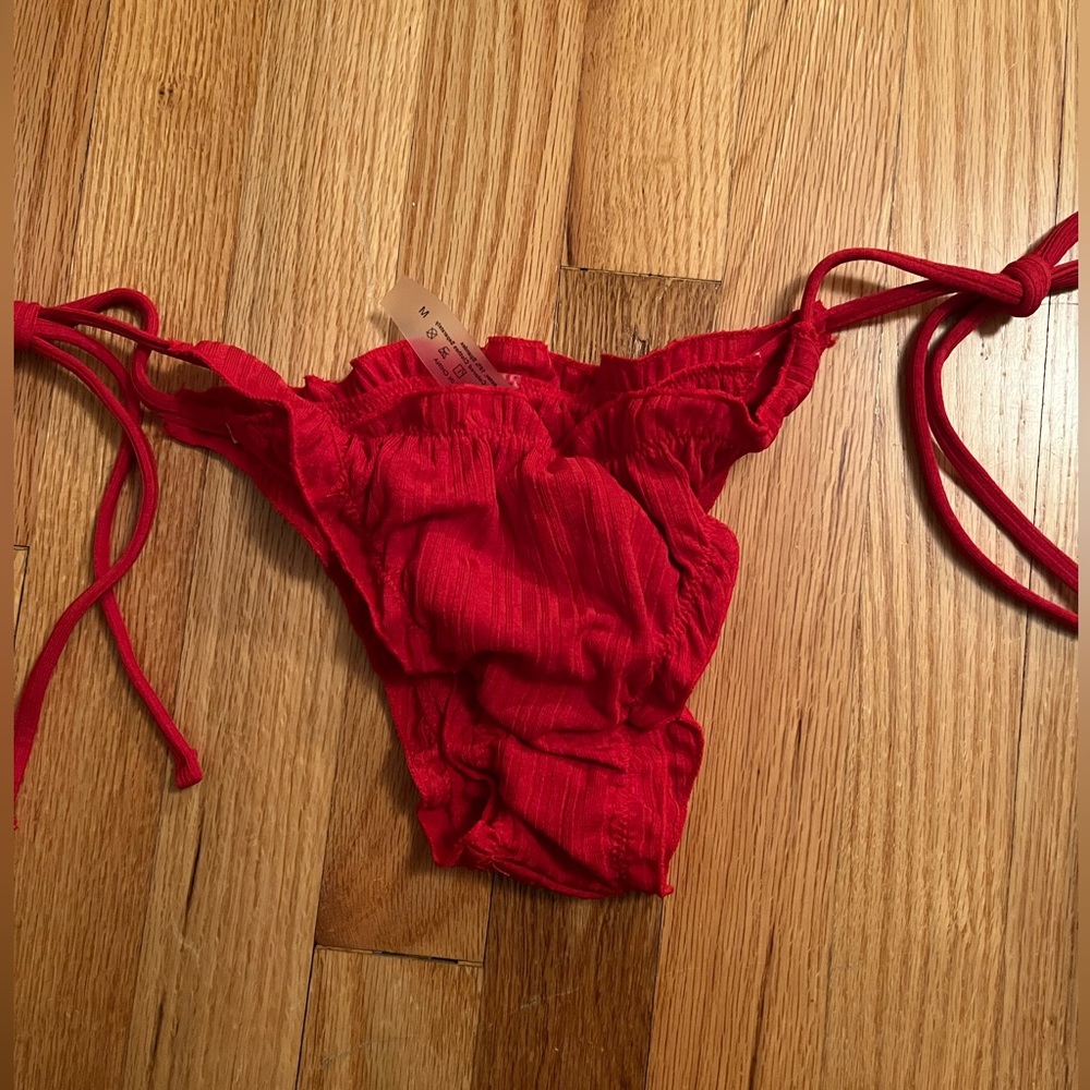 shein medium red bikini bottoms